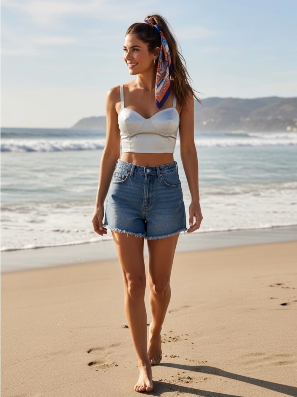 Zara Cream Bustier-Style Crop Top